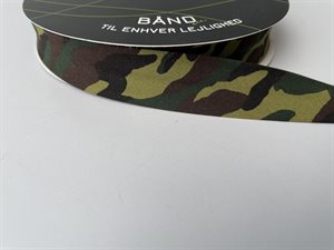Skråbånd - camouflage i grønne toner, 20 mm
